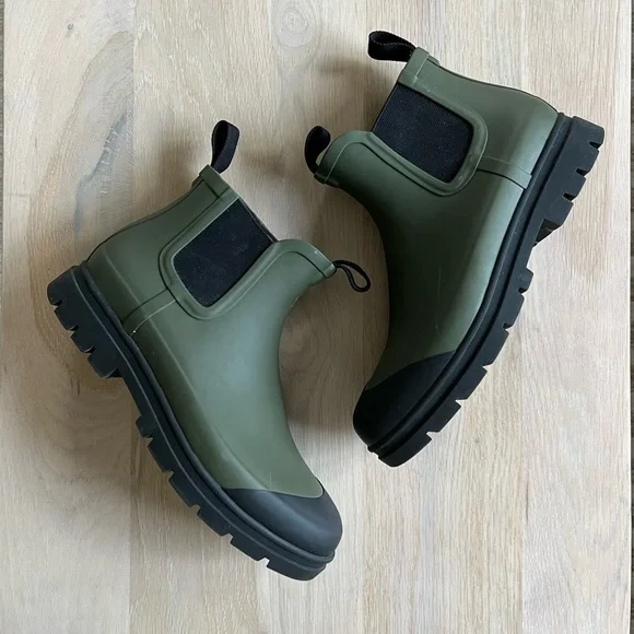 Everlane Olive Green Ankle Rain Boots - Picture 5 of 10